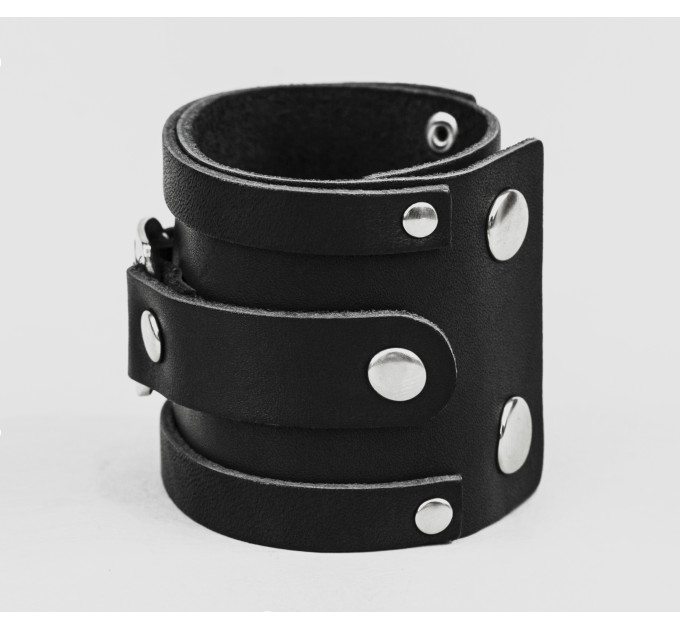 Leather cuff bracelet for men or women, code 3163