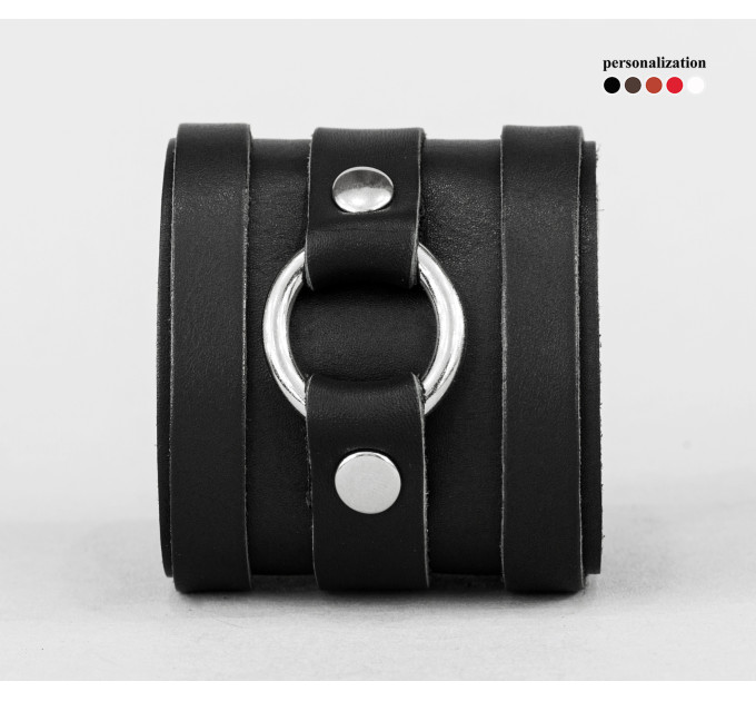 Leather cuff bracelet for men or women, code 3164