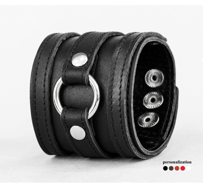 Leather cuff bracelet for men or women, code 3164st