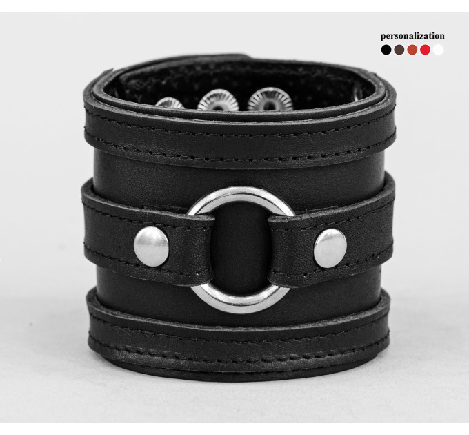 Leather cuff bracelet for men or women, code 3164st
