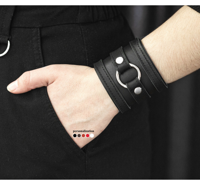 Leather cuff bracelet for men or women, code 3164st
