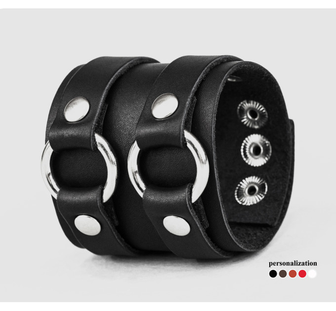 Leather cuff bracelet for men or women, code 3178