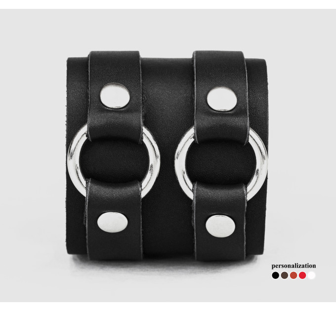 Leather cuff bracelet for men or women, code 3178