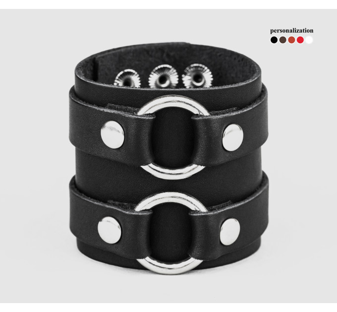 Leather cuff bracelet for men or women, code 3178