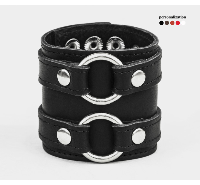 Leather cuff bracelet for men or women, code 3178st