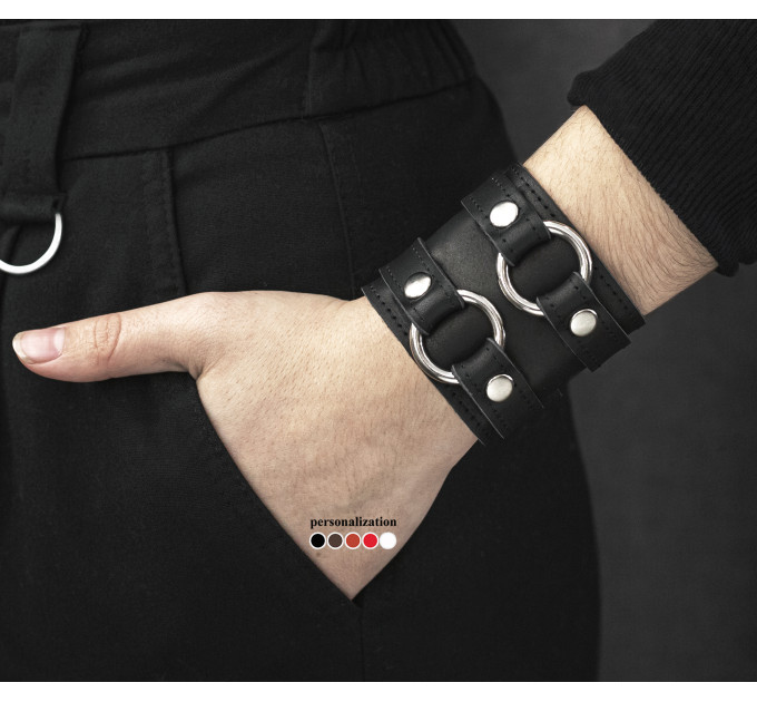 Leather cuff bracelet for men or women, code 3178st