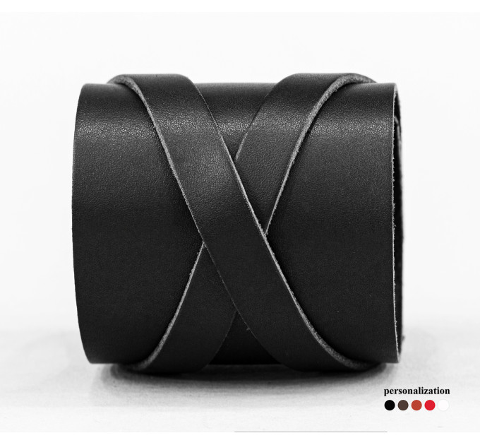Leather cuff bracelet for men or women, code 3193