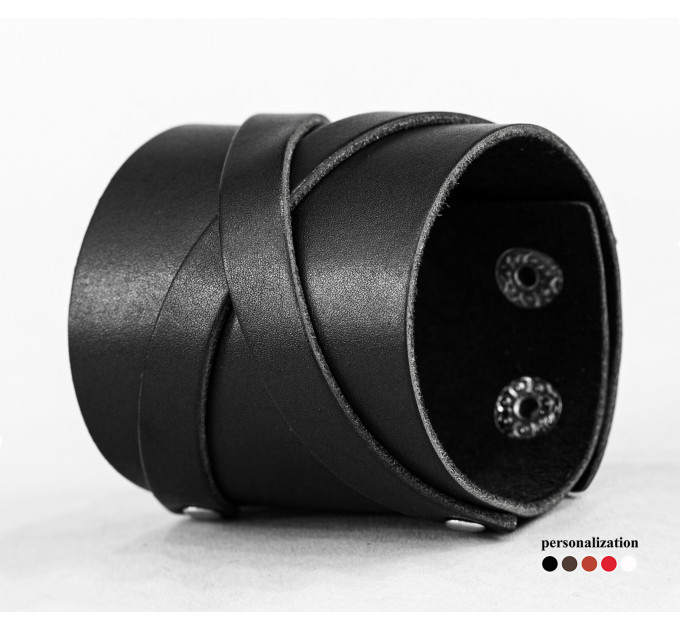 Leather cuff bracelet for men or women, code 3193