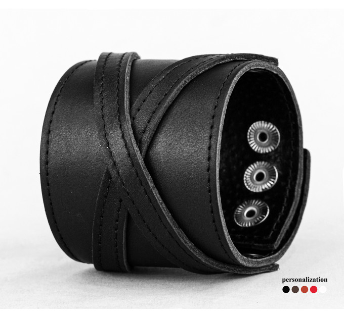 Leather cuff bracelet for men or women, code 3193st