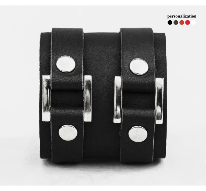 Leather cuff bracelet for men or women, code 3195