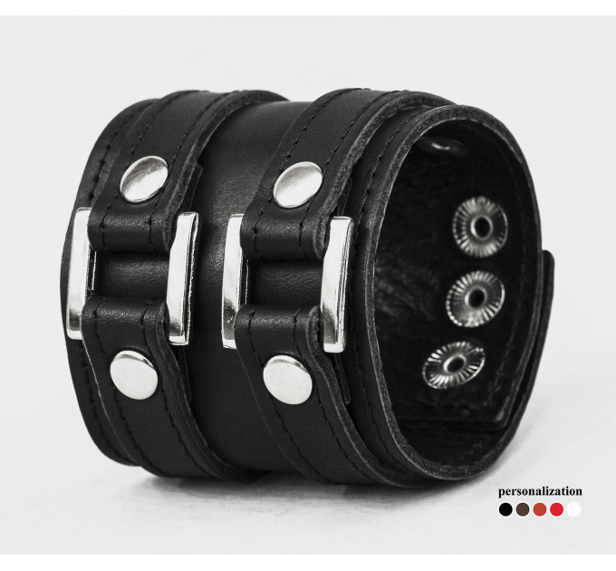 Leather cuff bracelet for men or women, code 3195st