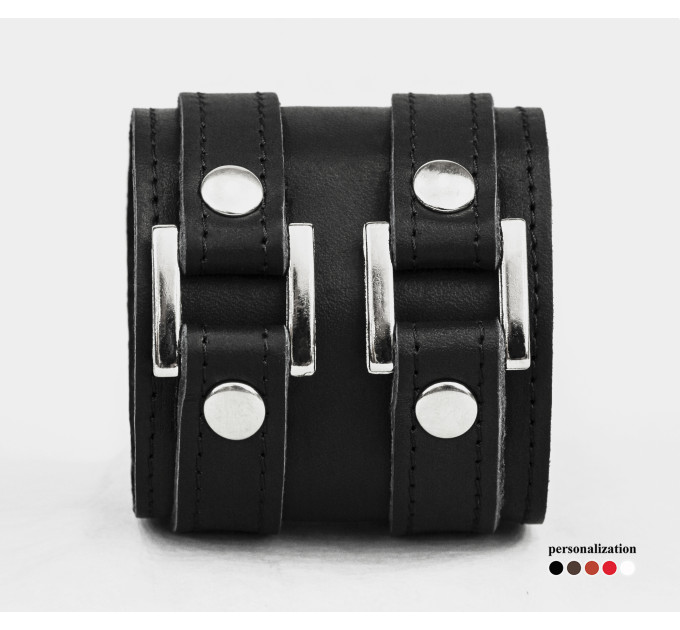 Leather cuff bracelet for men or women, code 3195st