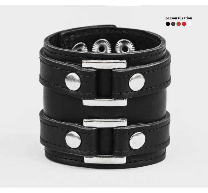 Leather cuff bracelet for men or women, code 3195st