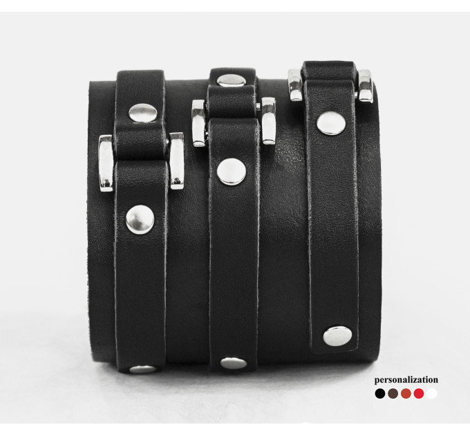 Leather cuff bracelet for men or women, code 3197