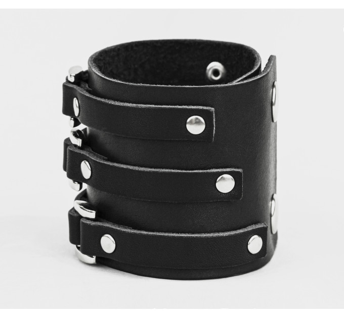 Leather cuff bracelet for men or women, code 3197