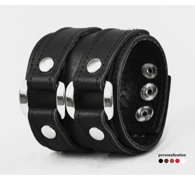 Leather cuff bracelet for men or women, code 3198st