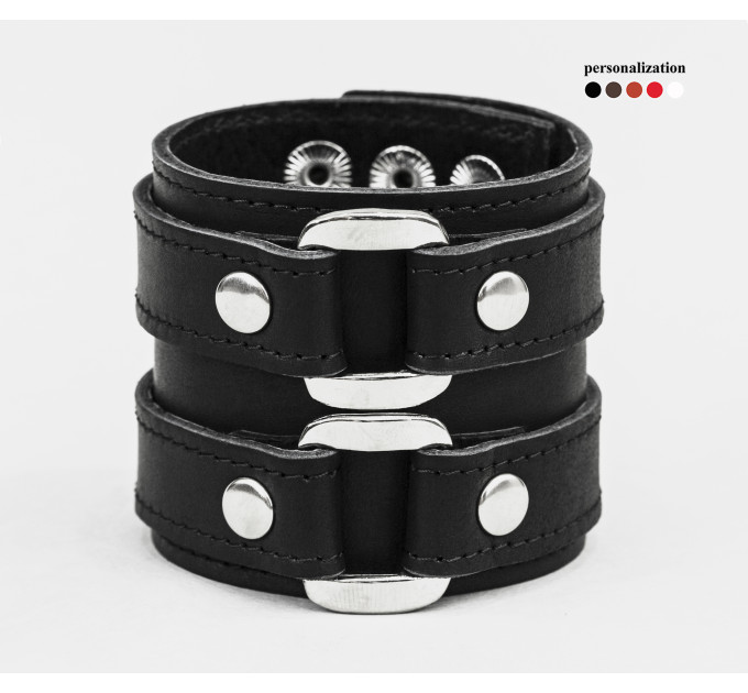Leather cuff bracelet for men or women, code 3198st