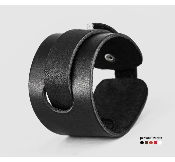 Leather cuff bracelet for men or women, code 3260