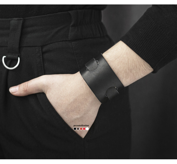 Leather cuff bracelet for men or women, code 3260