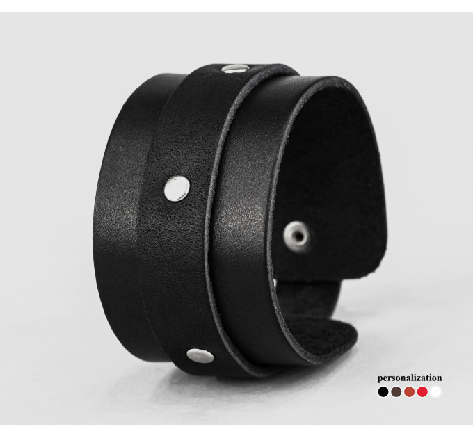 Leather cuff bracelet for men or women, code 3265