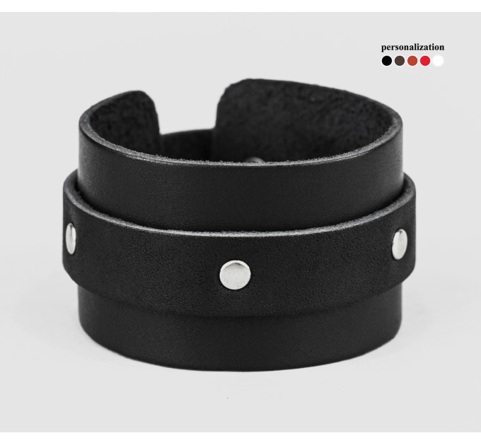 Leather cuff bracelet for men or women, code 3265