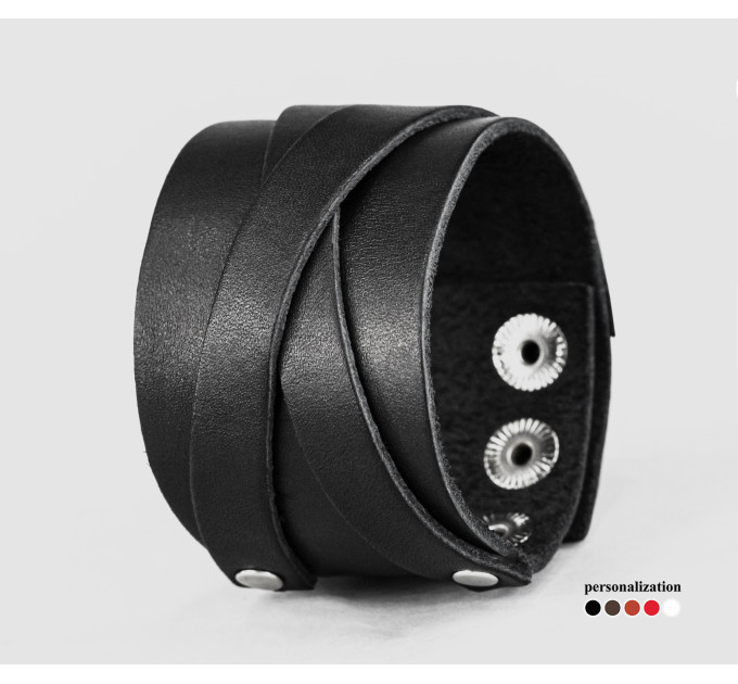 Leather cuff bracelet for men or women, code 3293