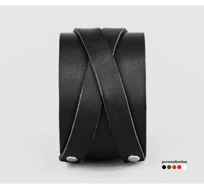 Leather cuff bracelet for men or women, code 3293