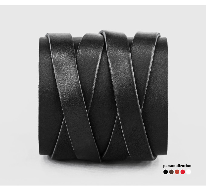 Leather cuff bracelet for men or women, code 3295
