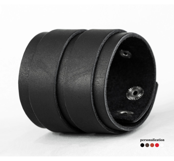 Leather cuff bracelet for men or women, code 3296