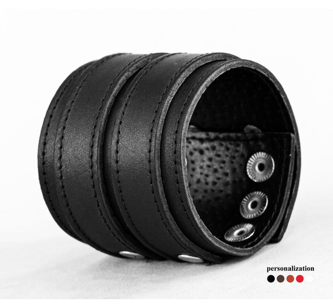 Leather cuff bracelet for men or women, code 3296st