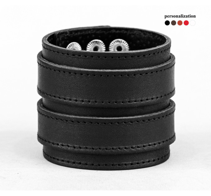 Leather cuff bracelet for men or women, code 3296st