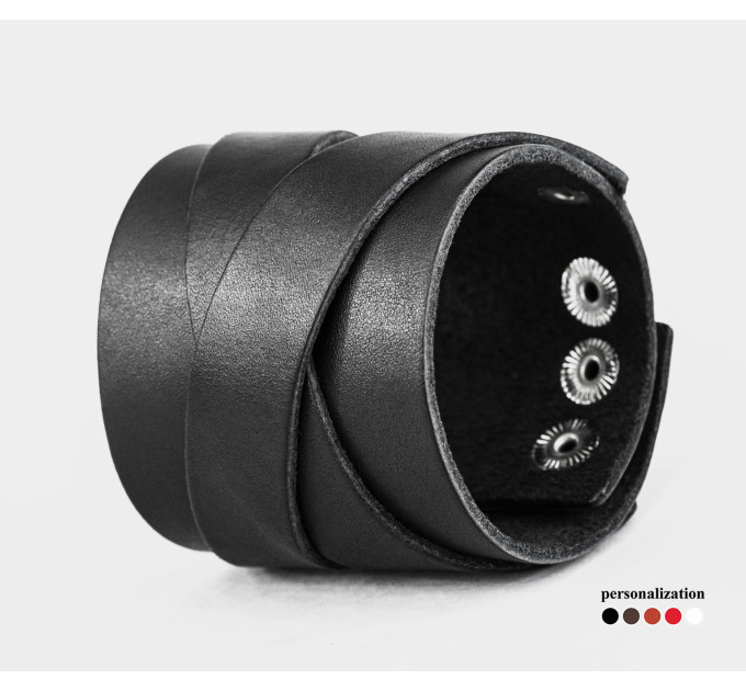 Leather cuff bracelet for men or women, code 3297