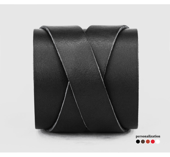 Leather cuff bracelet for men or women, code 3297