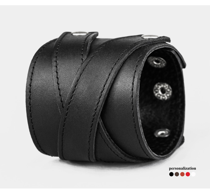 Leather cuff bracelet for men or women, code 3297st