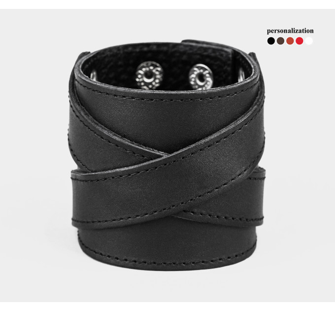 Leather cuff bracelet for men or women, code 3297st