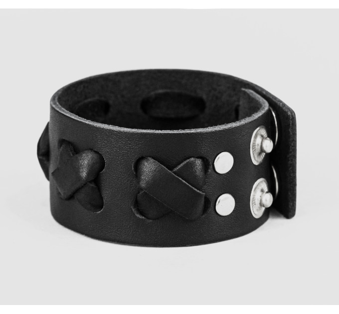 Leather cuff bracelet for men or women, code 3310