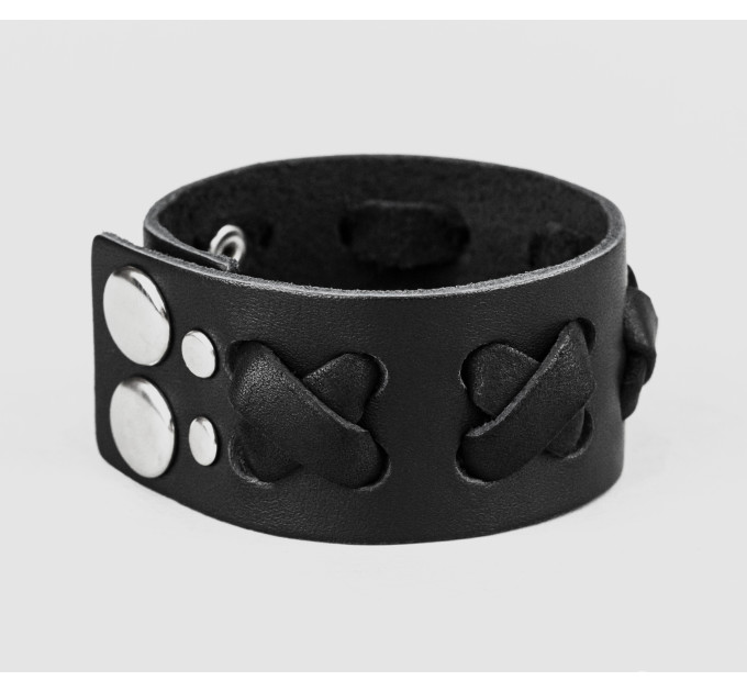 Leather cuff bracelet for men or women, code 3310