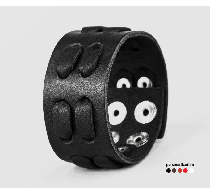 Leather cuff bracelet for men or women, code 3311