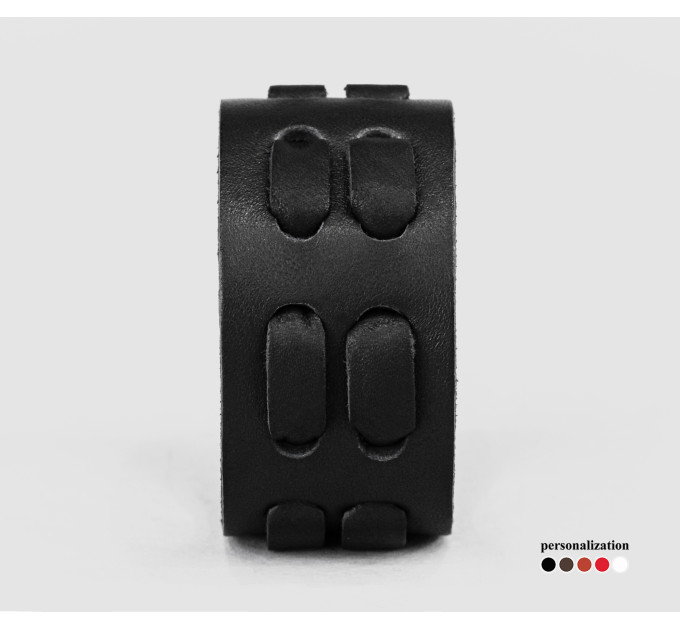 Leather cuff bracelet for men or women, code 3311