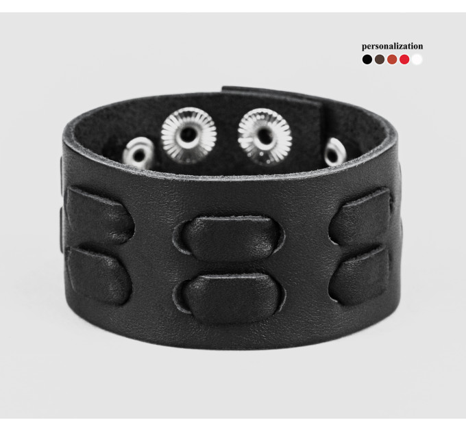Leather cuff bracelet for men or women, code 3311