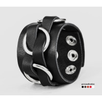 Leather cuff bracelet for men or women, code 3405