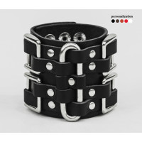 Leather cuff bracelet for men or women, code 3418