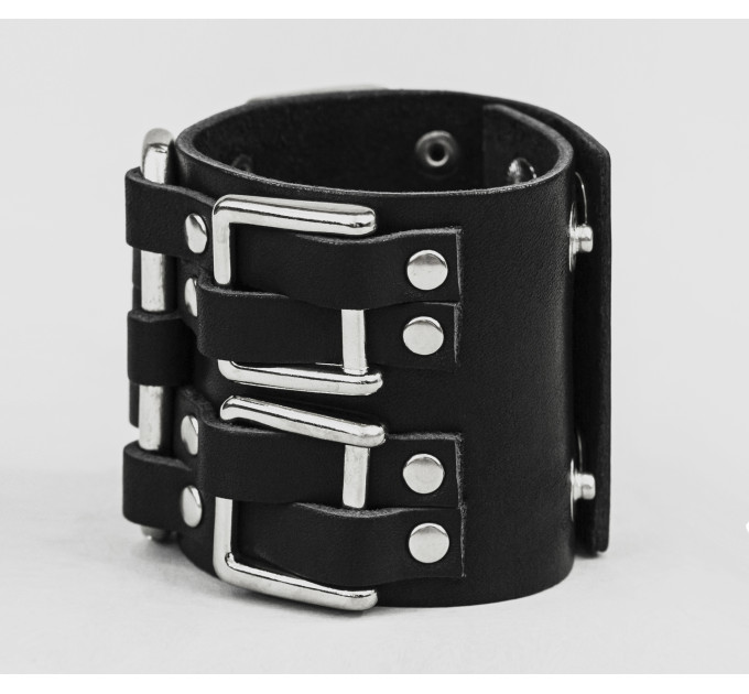 Leather cuff bracelet for men or women, code 3418