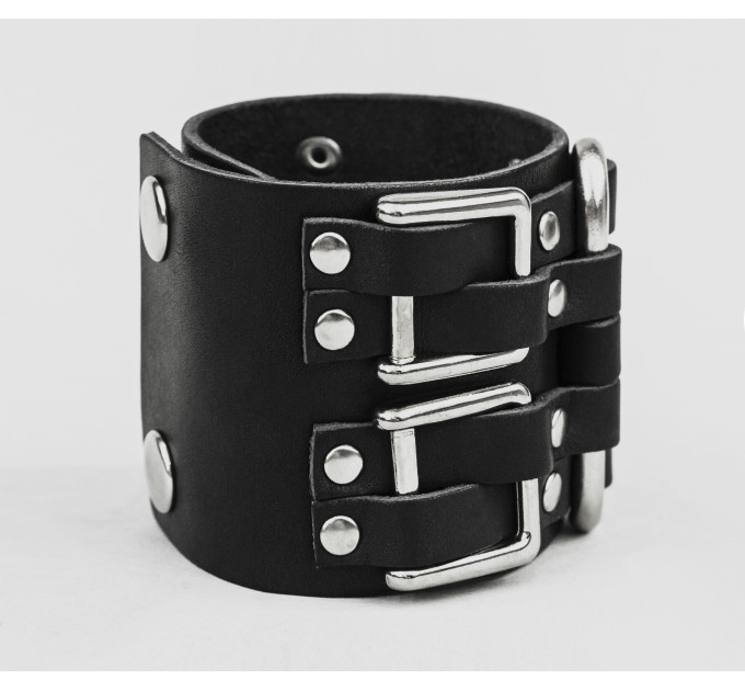 Leather cuff bracelet for men or women, code 3418