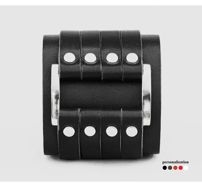 Leather cuff bracelet for men or women, code 3450
