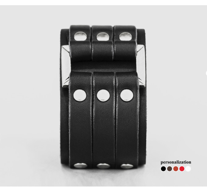 Leather cuff bracelet for men or women, code 3452