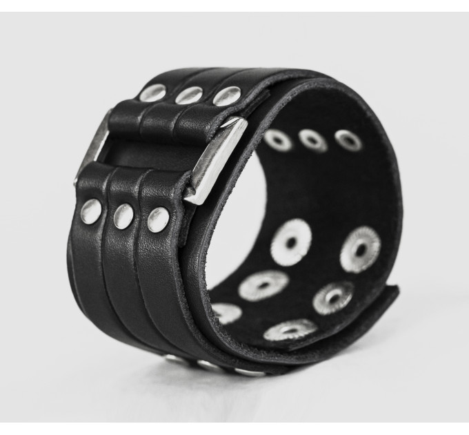 Leather cuff bracelet for men or women, code 3452