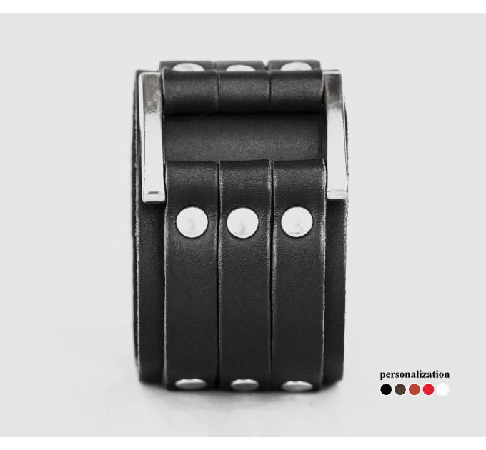 Leather cuff bracelet for men or women, code 3454