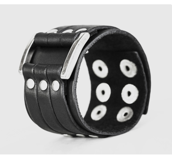 Leather cuff bracelet for men or women, code 3454