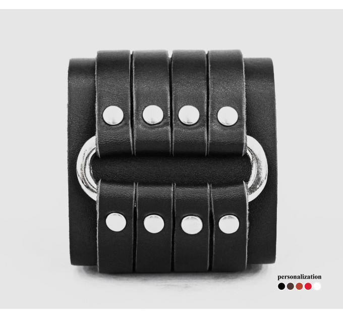 Leather cuff bracelet for men or women, code 3460